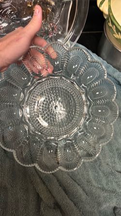 Clear Pressed Glass Decorative Plate