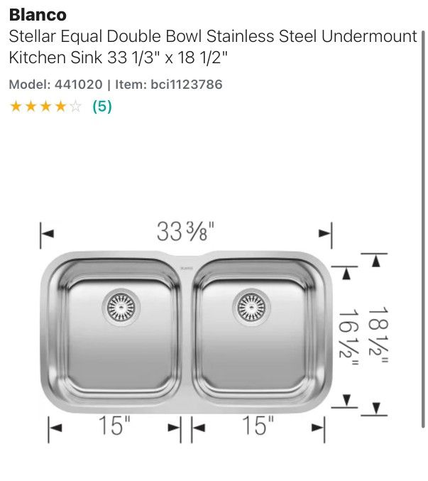 Blanco Stainless Sink Undermount