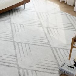 9x12 Boho Area Rug Non Shedding Washable Rug Non Slip Backing Modern Geometric Carpet Bohemian Thin