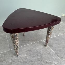 Beautiful Triangular Retro Table w/ Translucent Legs 