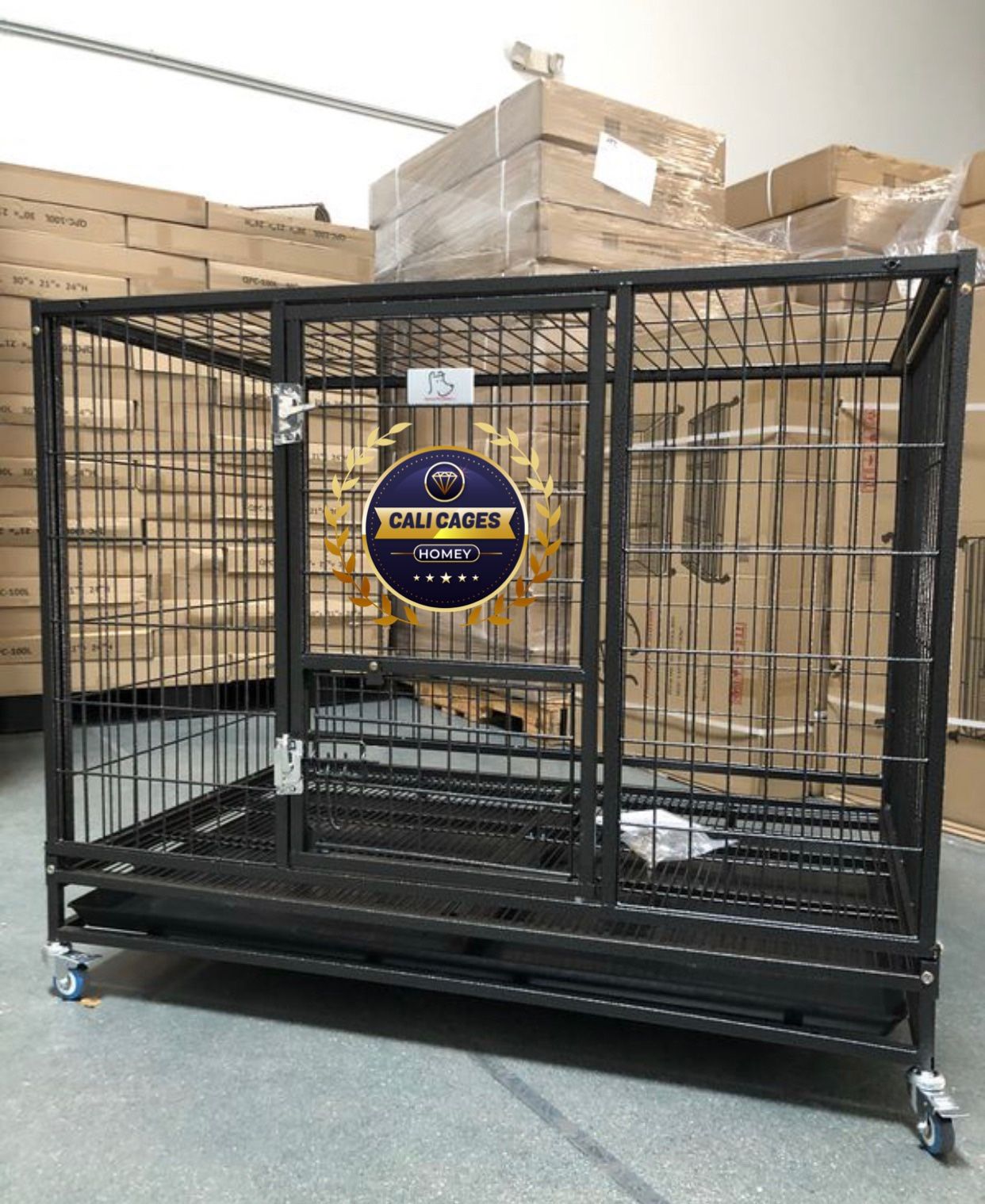 Dog Pet Cage Kennel Size 43” Large Folding New In Box ? 