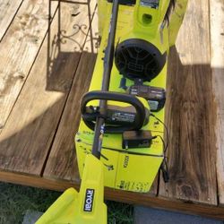 Ryobi 18V blower, weed wacker/eater/trimmer, battery, charger kit