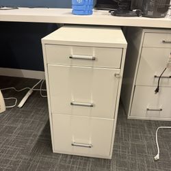 2 Light Grey File Cabinets  