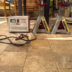 Car Battery Charger And Jack Stands