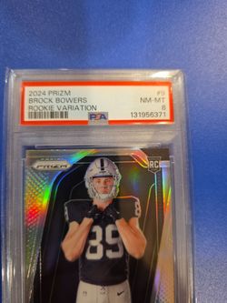 2024 prizm Brock Bowers Rookie variation PSA 8