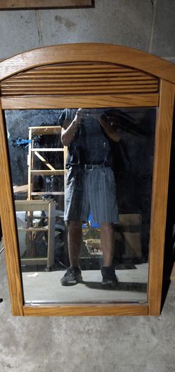 Oak wall mirror