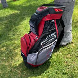 Sun Mountain C130 14 Full Divider Golf Cart Bag Grey/Red/Black
