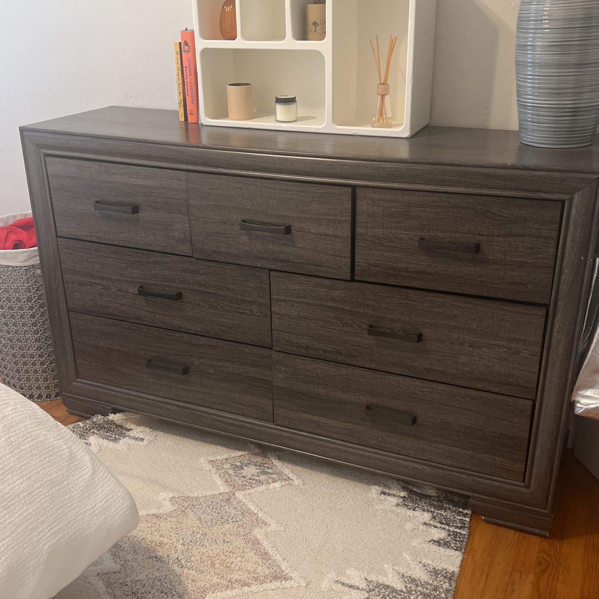 Dark Gray Dresser And Nightstand Set