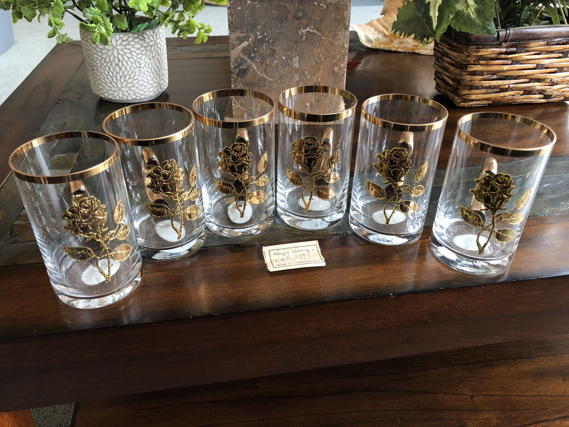 Lead Crystal 24k Gold Tea Glasses