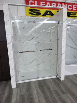 Shower Base And Glass Doors