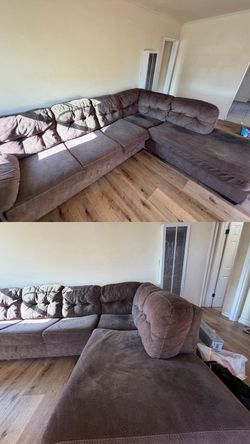 Brown Fabric Sectional Sofa