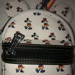 Rainbow Pride Mickey & Minnie Mouse Mini Wristlet Loungefly Backpack