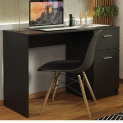 Black Desk With Drawer & Cabinet With Shelf