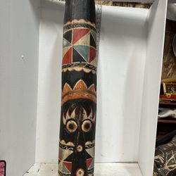 Indonesian Batak Traditional Colorful Hand Carved-Painted Tribal Wood Mask #P