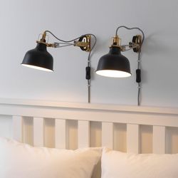 Ikea lamps set of 2, wall clamp lamp