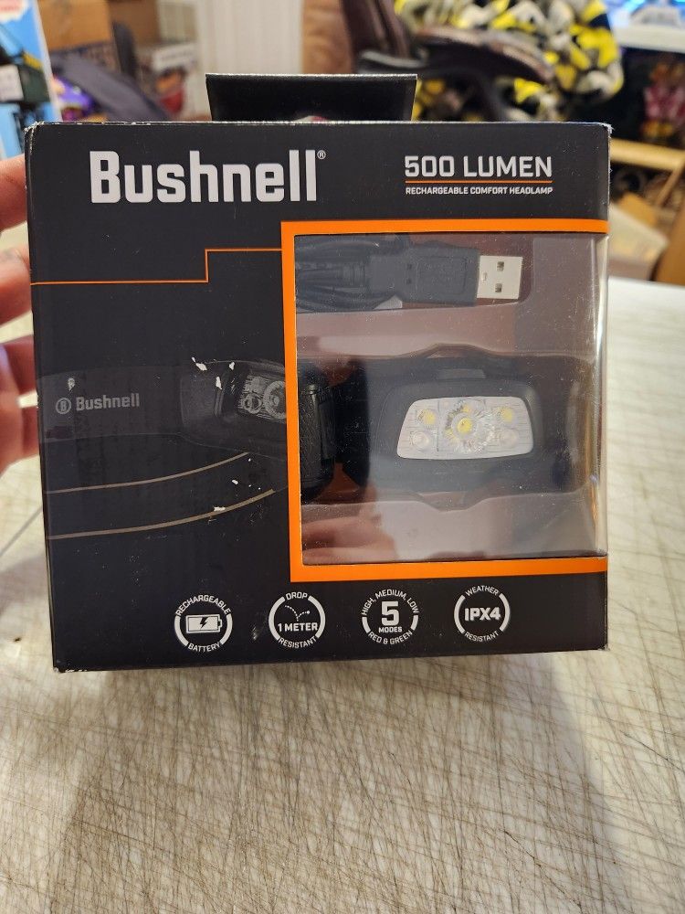 Bushnell 500 Lumens Rechargeable Comfort Headlamp