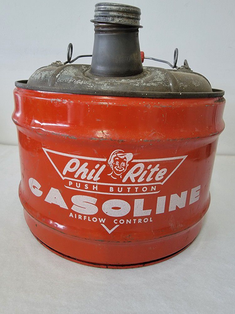 Vintage Phil Rite Push Button Gas Can