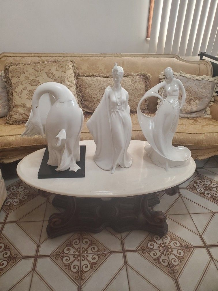 3 Large Italian Porcelain Figurines
