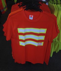 Texas Orange with High Visibility stripes short sleeve