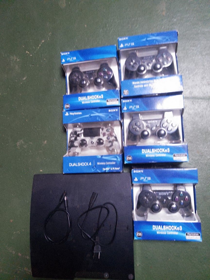 PS3 With 5 New Controllers 