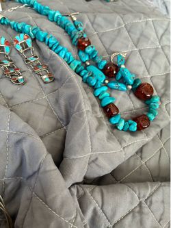 Chunky amber and turquoise