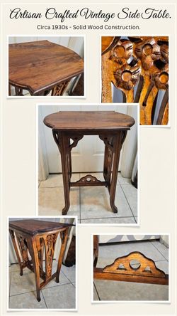 Stunning Vintage Art Nouveau Occasional Table