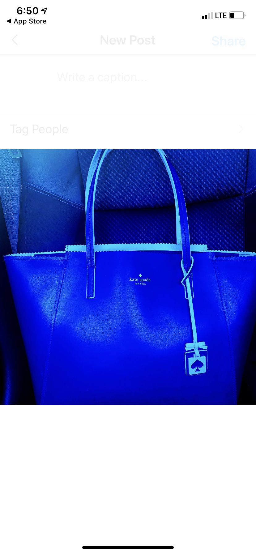 Kate Spade Ivy Drive Large Leather Tote in Navy/New Condition