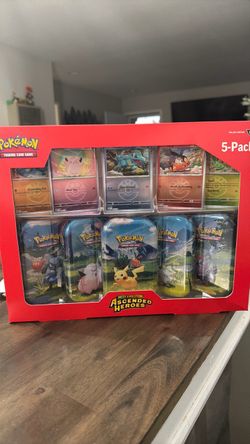 Pokémon Mega Evolution Ascended Heroes 5-Pack Tin Box