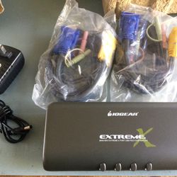READ DESCRIPTION IOGEAR 4-Port Multimedia KVMP Switch with Cables GCS1734. SOUTH GATE pick Up