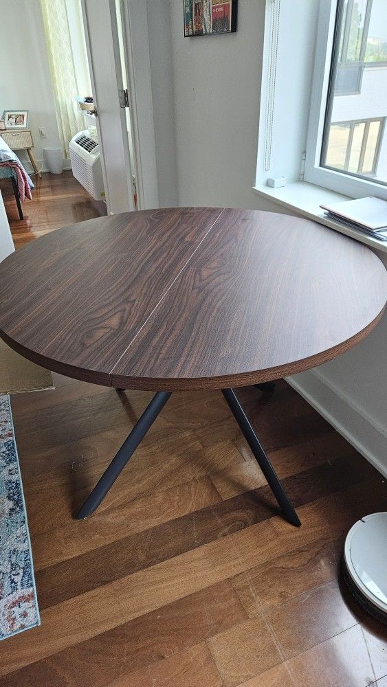 Walnut Round Dining Table Set for 4