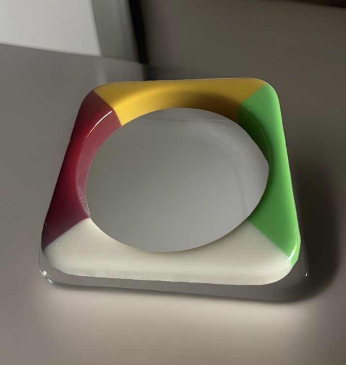 Vintage Lucite Square Bangle Bracelet Multicolor Acrylic