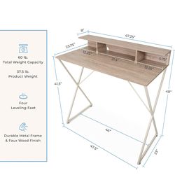 Stand Steady Joy Desk | Modern Stand Up Workstation with Storage Cubbies
