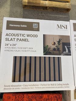 MSI Harmony Sable 24 in. x 24 in. Brown Wood Slat Decorative Acoustic Sound Absorbing Panels (4-Pack/15.5 sq. ft.) Retail price $69 Our price $35