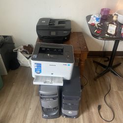 2 Dell Pc Monitors And printers 