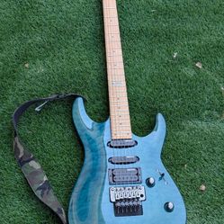 ESP LTD MH-103QM Electric Guitar See-Thru Blue Floyd Rose HSS Configuration Quilted Maple Top