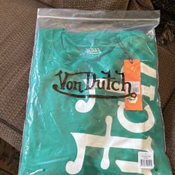 Von Dutch Green / White Tee