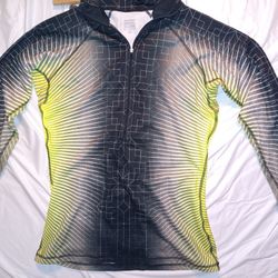 Nike Pro Running Jacket Women Size Large 1/2 Zip Black Volt Hyperwarm 