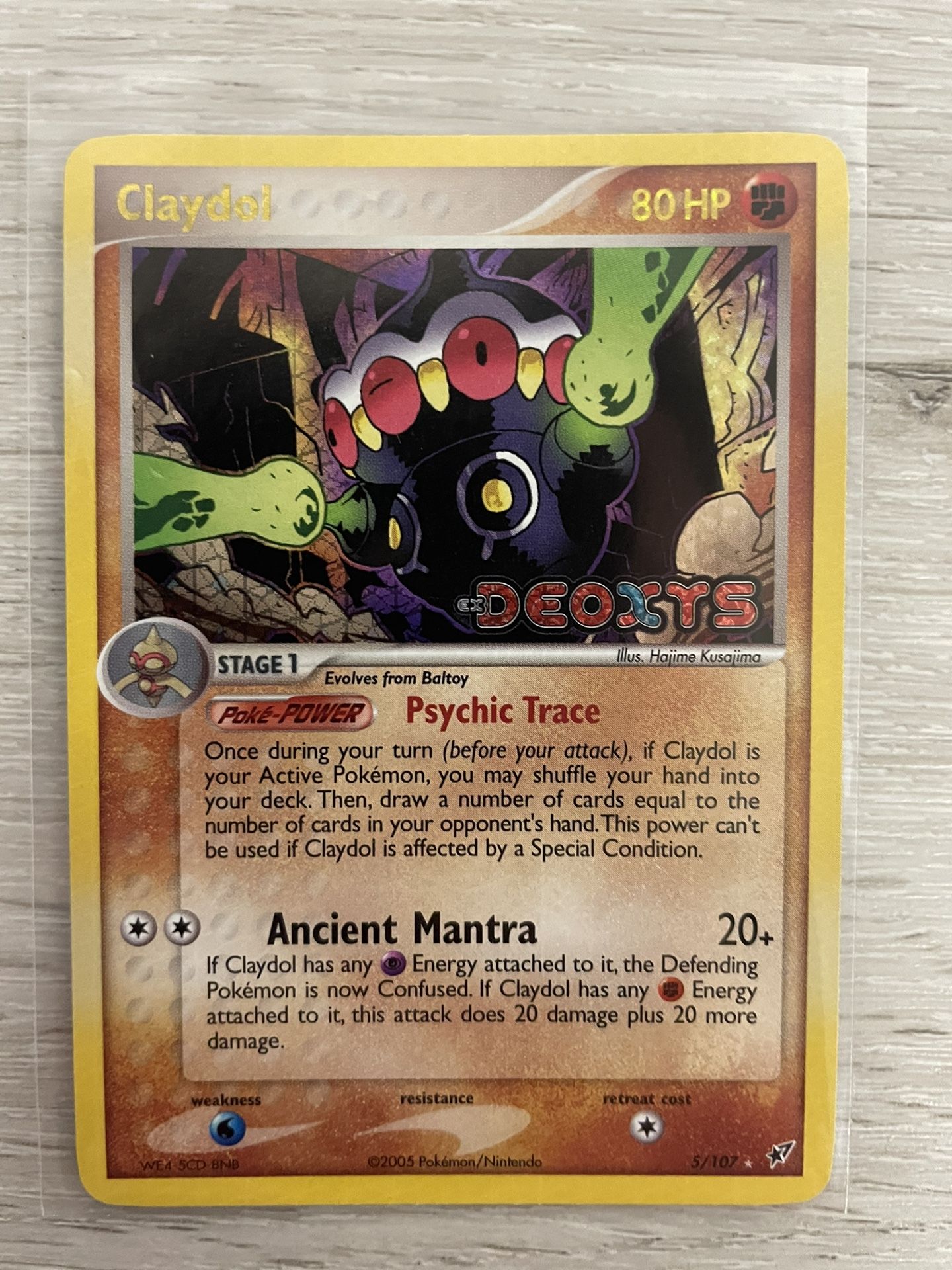 Pokémon TCG Claydol EX Deoxys 5/107 Holo Rare Stamped 2005 Near Mint