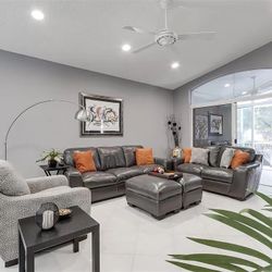 Gray Vinyl Sofa & Loveseat/Peeling Armrestsx4