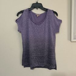 Juicy Couture Glittery Lavender Cold Shoulder Top