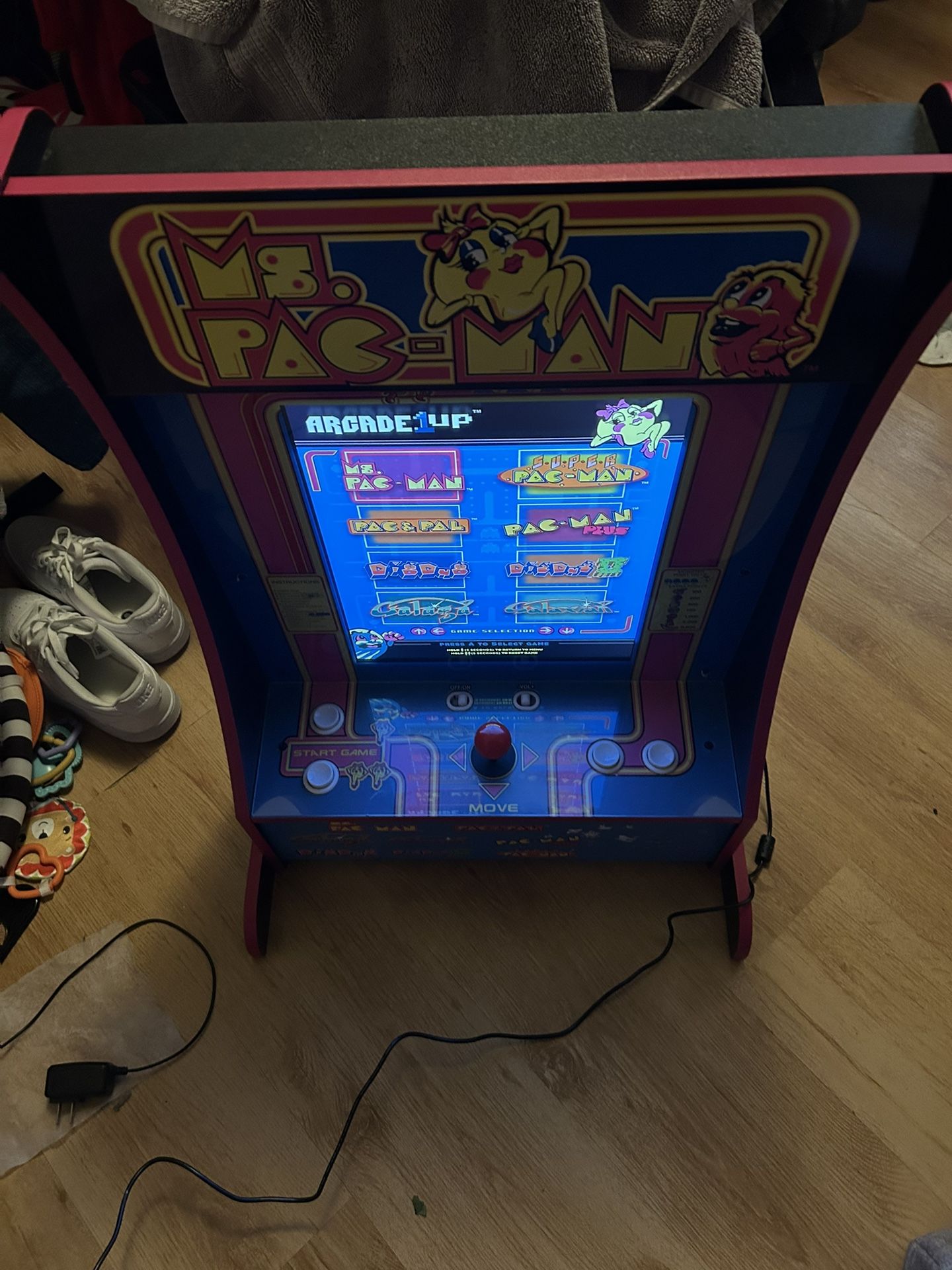 Arcade1Up Ms. Pac-Man home arcade machine.