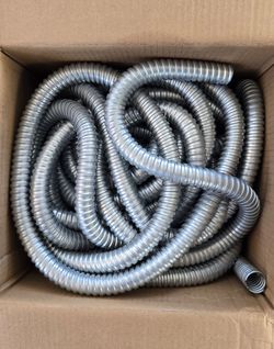 3/4 in x 50 ft Metal Flexible Conduit, Galvanized Steel Outdoor Electrical Conduit for Greenfield Wiring, Cable Management