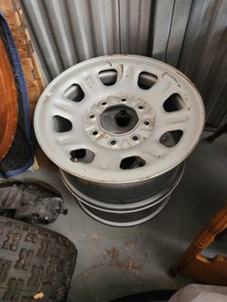 2 steel chevy wheels