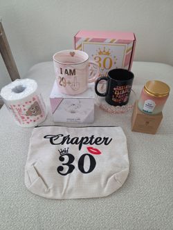 Thirty years old happy birthday set. Mug, tumbler,  tiara and box set