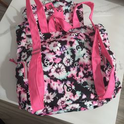 Floral Backpack with Pink Straps
