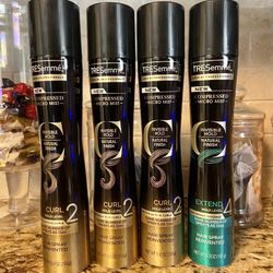 Set of 4 tresemme micro mist level 2 CURL HOLD hair spray w 1 level 4•5.5oz•all for $12