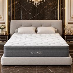 New Sweetnight 14" King Medium Hybrid Mattresses, Gel Memory Foam, CertiPUR-US, OEKO-TEX Certified New in box 2503M02506-14-K unit 11 Sweetnight brin