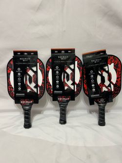 Recruit by ONIX V4 Pickleball Paddle in the red and black color scheme X3 bundle
