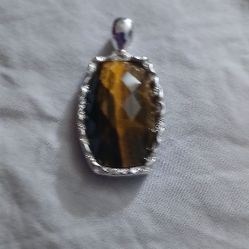 Silver 925 Tigers Eye Pendant 