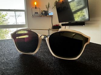 $519 Authentic Dior 6NM9Z Women's White Abstract Square Sunglasses 58/17/145 TRUE HABIT